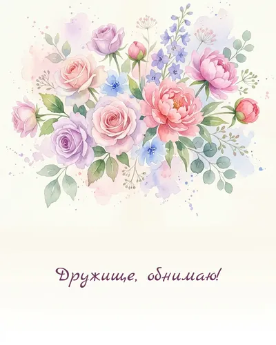 поздравительная открытка — Дружище, обнимаю!